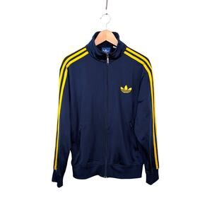 Adidas Originals Firebird Track Top Mens M Navy Yellow Sporty Retro Streetwear